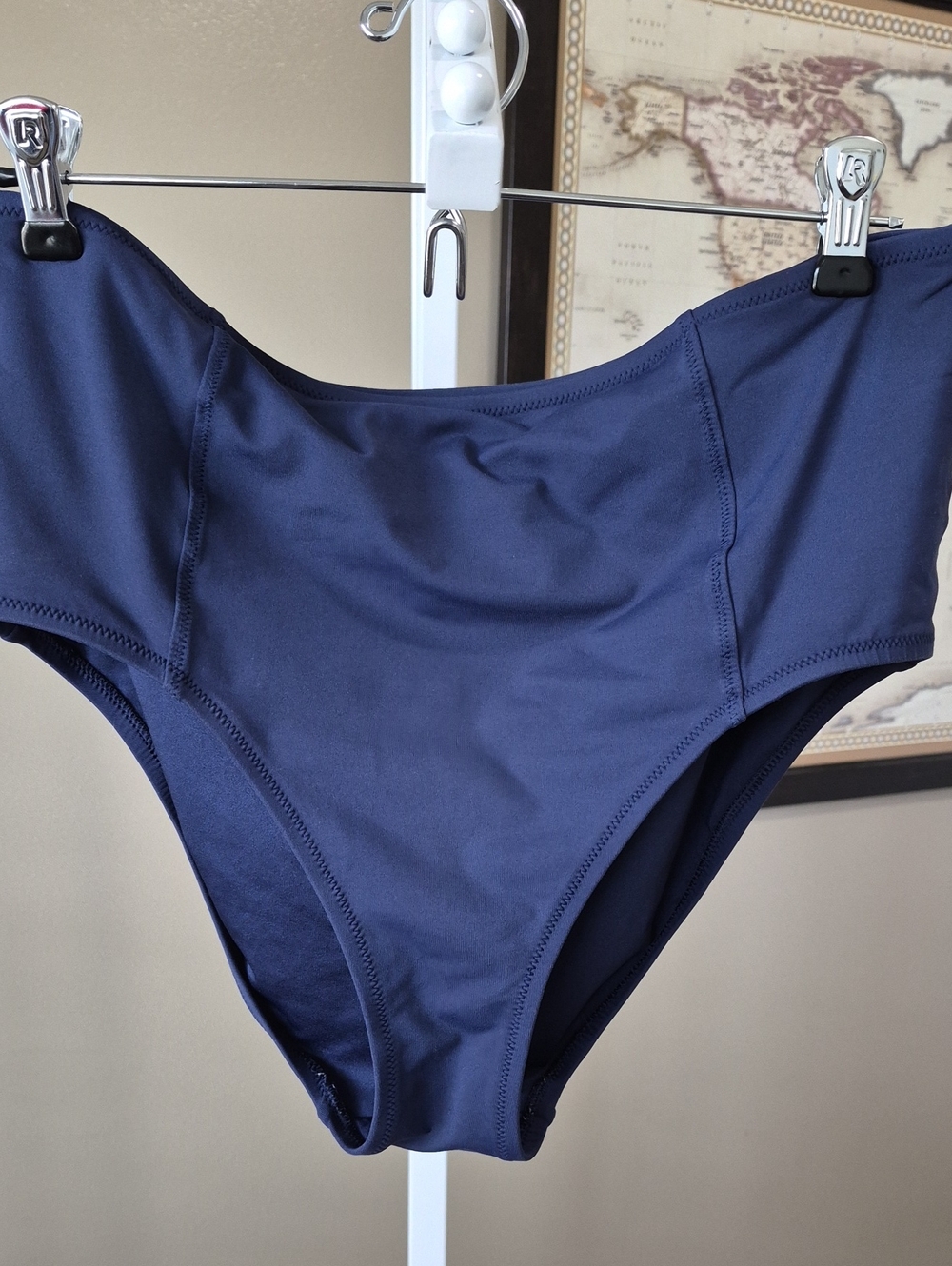Lands End High-Waist Women's Swim Bottoms Navy Size 14